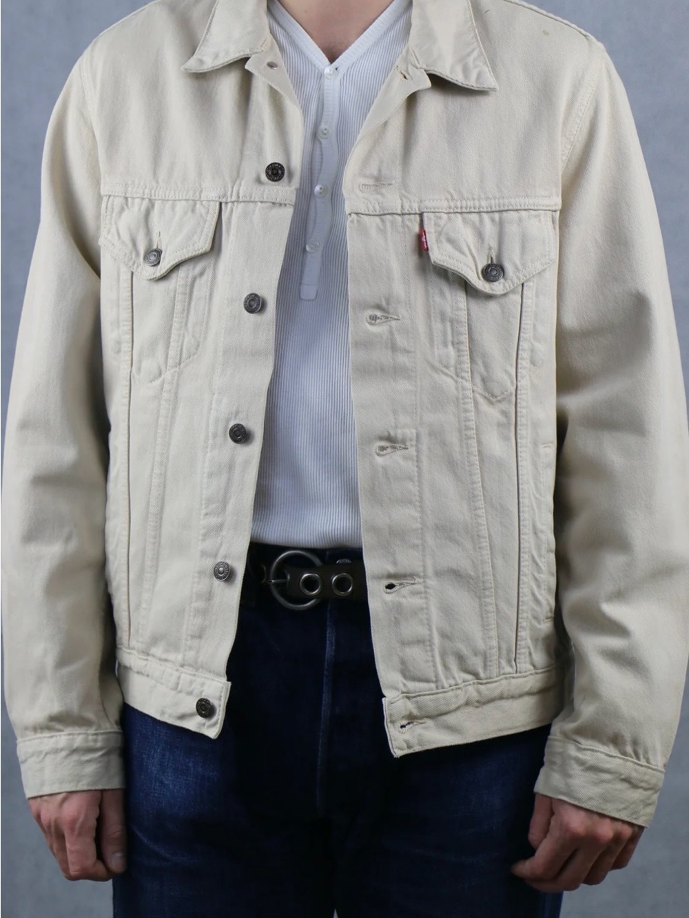 ⚡️Levi’s Men's Cream Denim Jacket - Classic Truckers Style